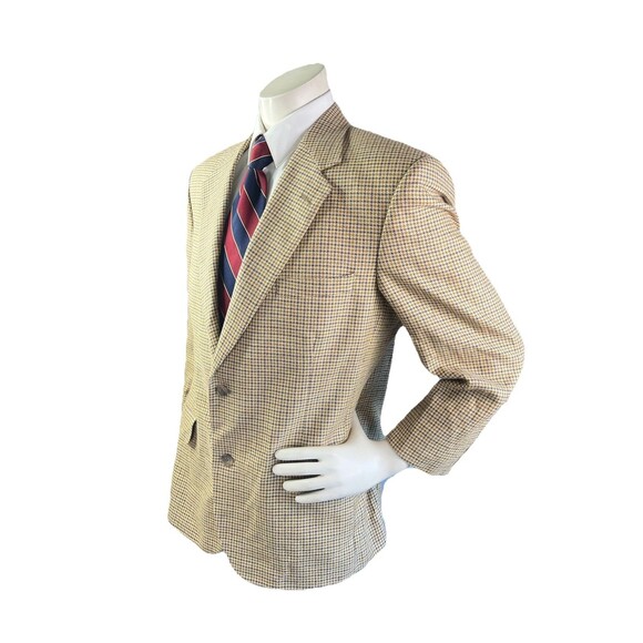 Roundtree & Yorke Men 42R Blazer Houndstooth Sports Coat Wool Linen & Silk Blend - Picture 4 of 13